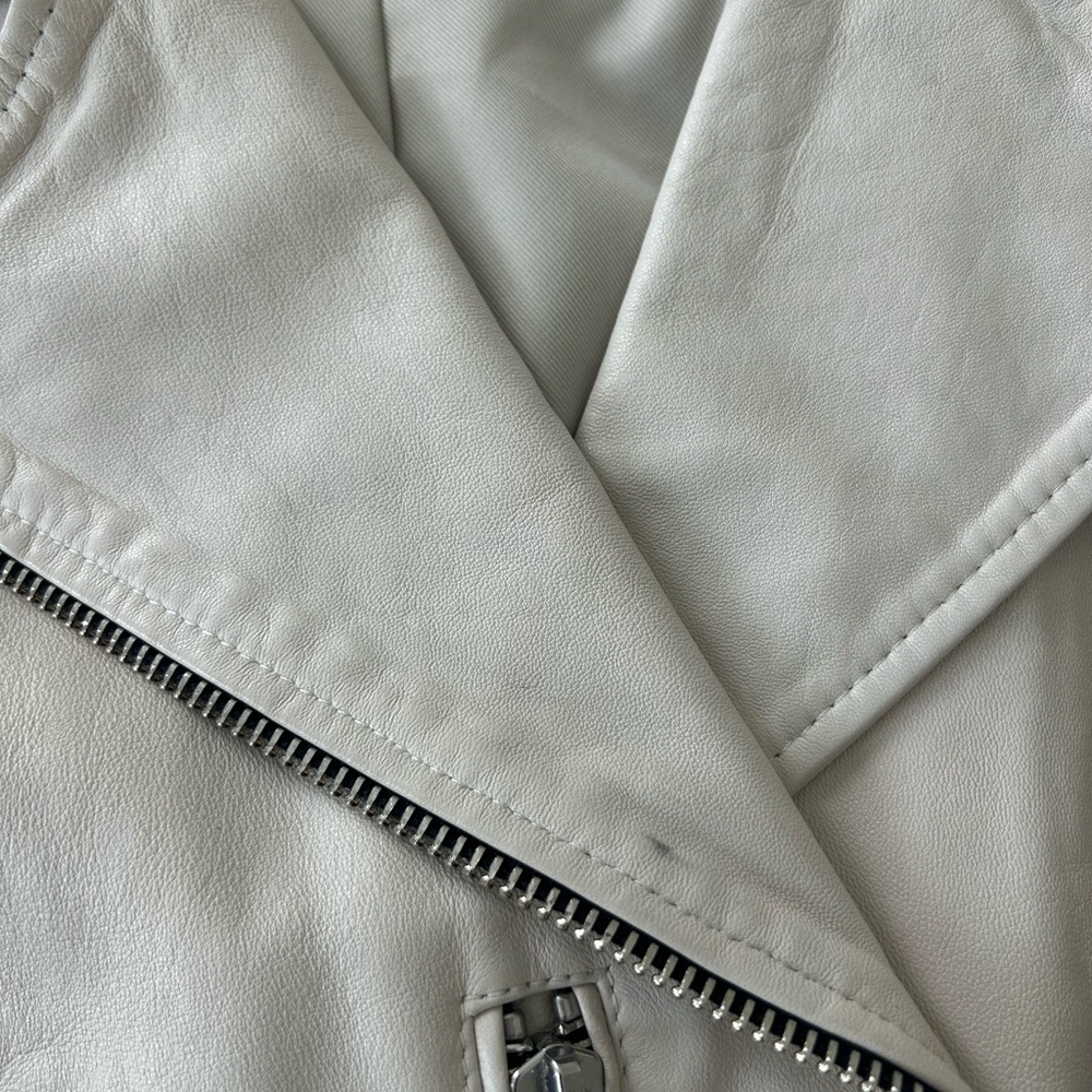 AllSaints White Fern Biker Jacket Size 4 - Picture 7 of 10